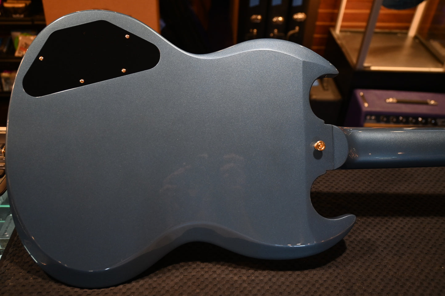 Gibson Custom Shop 1963 Les Paul SG Custom 3-Pickup Bigsby VOS “Hendrix” PSL - Pelham Blue Guitar #3063 - Danville Music