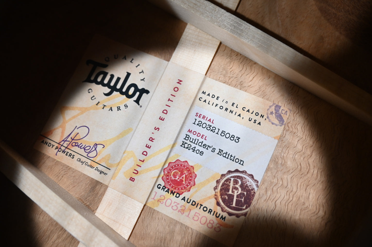 Taylor Builder’s Edition K24ce AA Koa Guitar #5083 - Danville Music