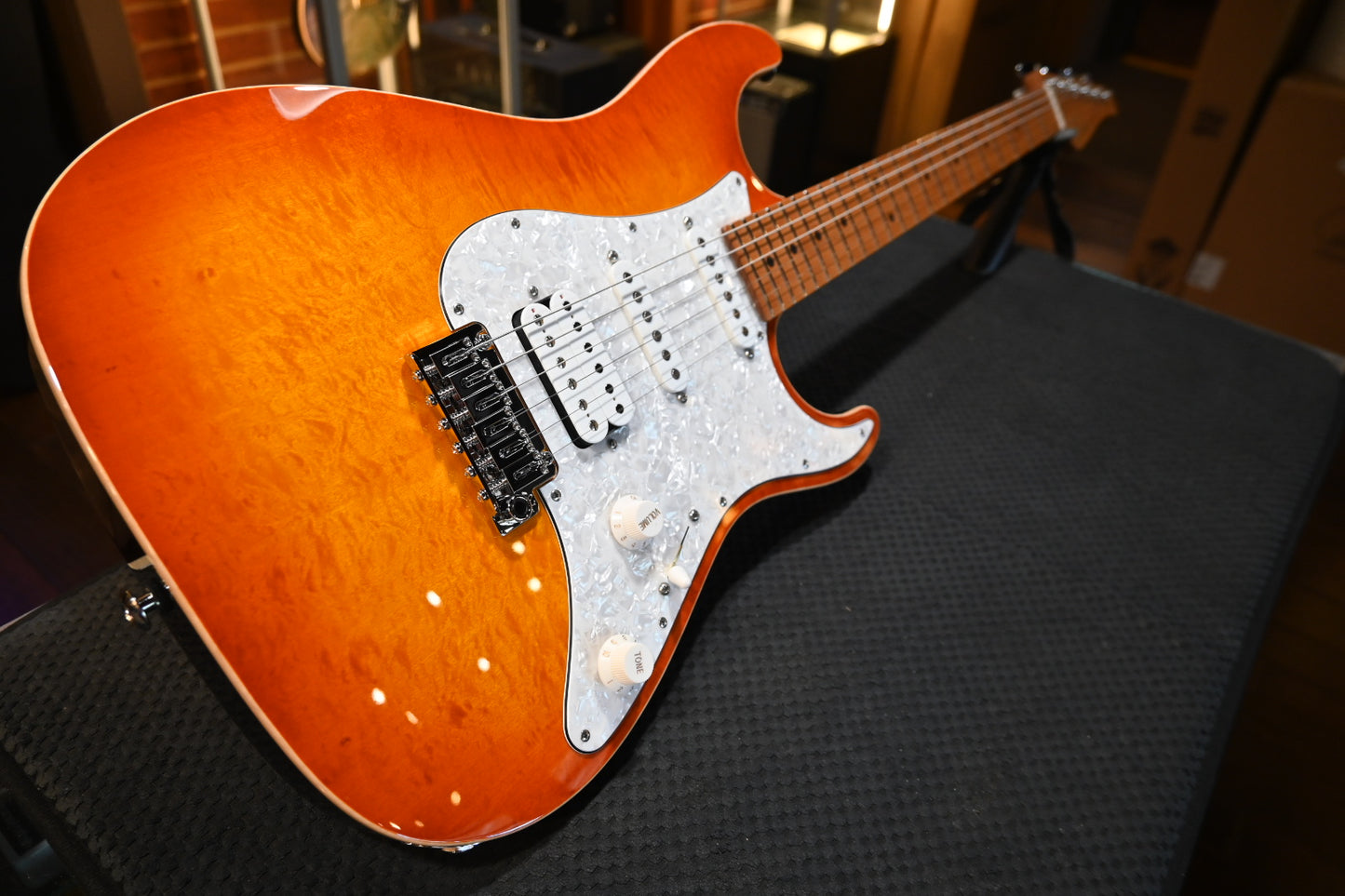 Suhr Standard Plus Roasted Maple - Trans Honey Amber Burst Guitar #0475 - Danville Music