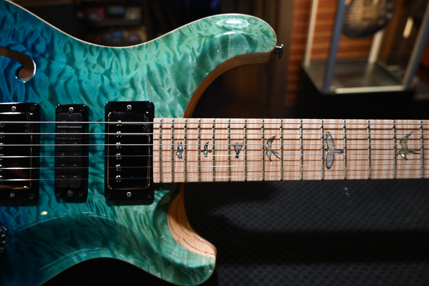 PRS Wood Library Special Semi-Hollow 10-Top Quilt Swamp Ash - Blue Fade Guitar #5198 - Danville Music