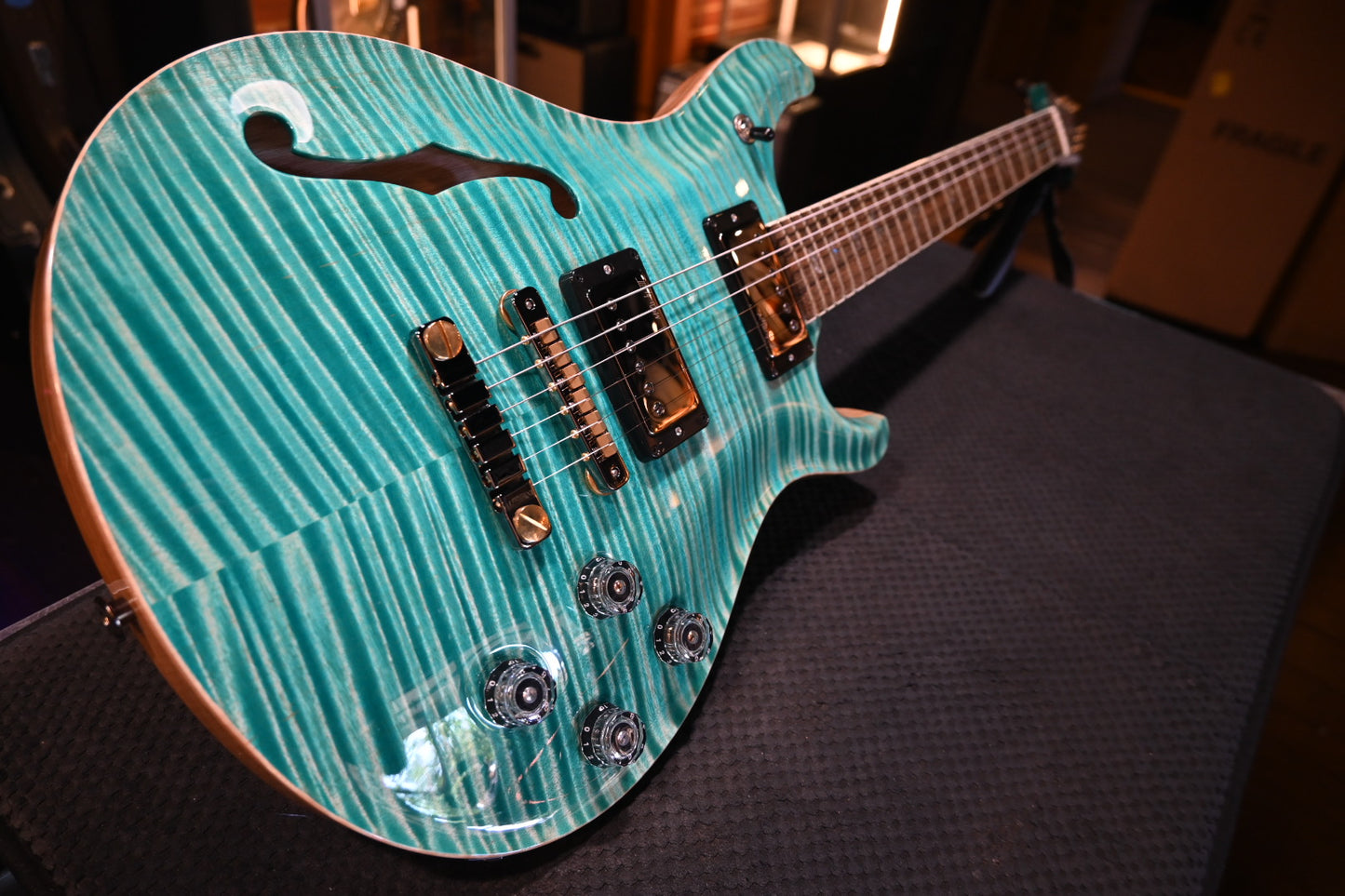 PRS Wood Library McCarty 594 Semi-Hollow Danville Music 35th Anniversary Artist Top - Bahamian Blue Guitar #8204