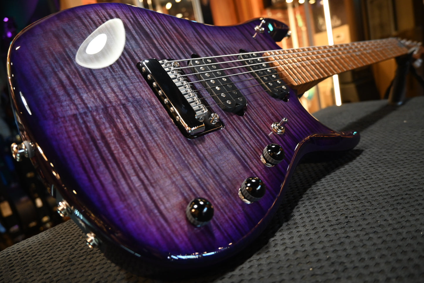 Music Man JP15 7-String - Purple Nebula Flame Guitar #2514 - Danville Music