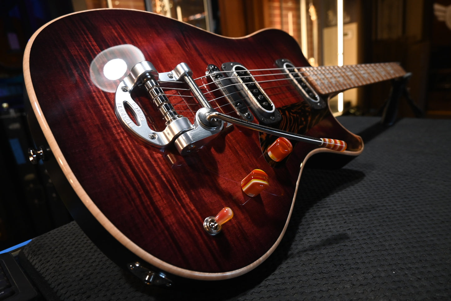 Powers Electric A-Type Select Maple PF42 CamTail - Cabernet Red Guitar #A701 - Danville Music