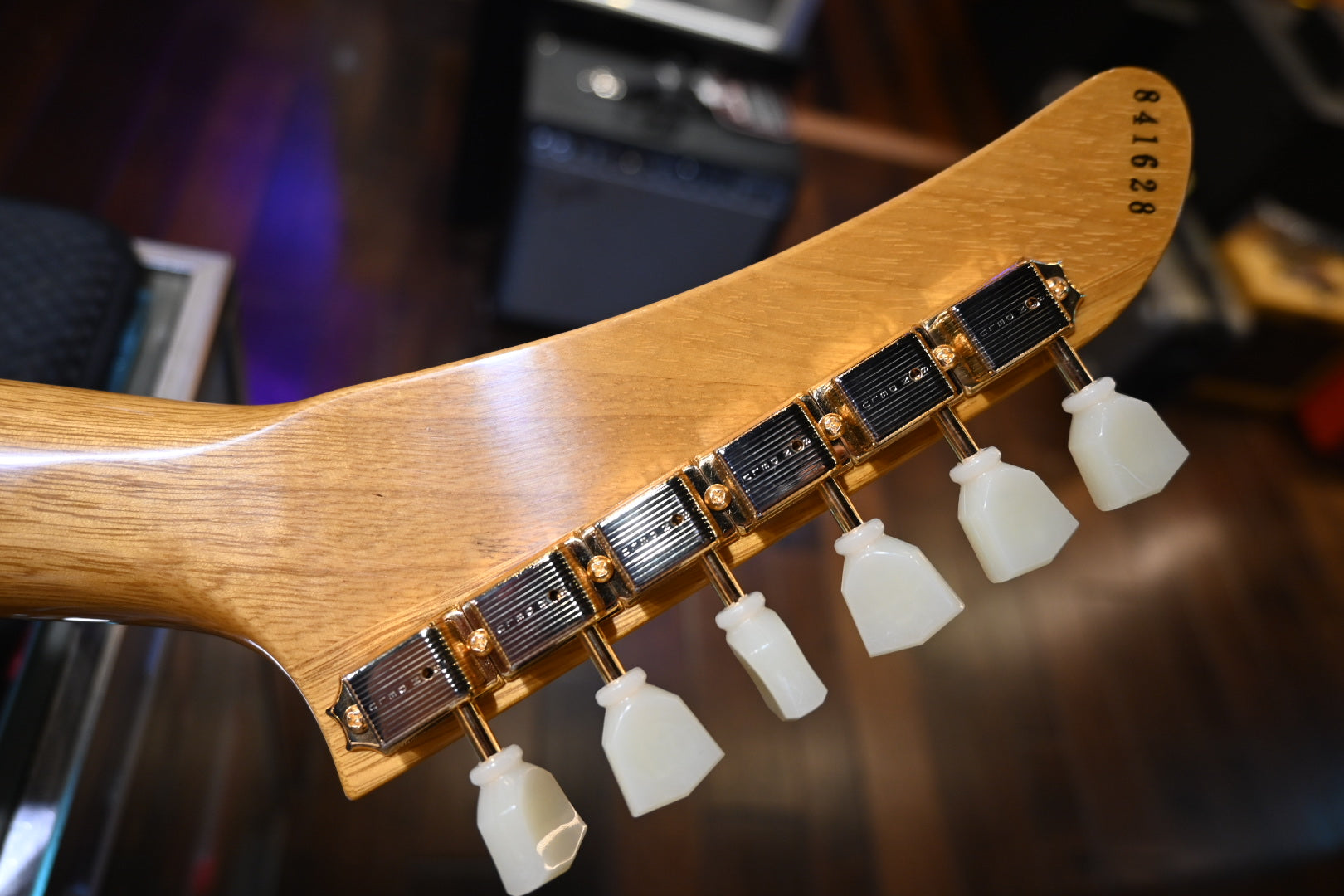 Gibson Custom Shop 1958 Korina Explorer White Pickguard - Natural Guitar #1628 - Danville Music