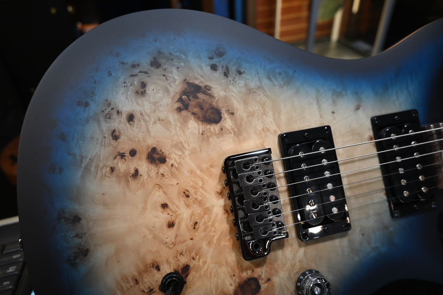 PRS SE “Exotic” Custom 24-08 Poplar Burl Limited Edition - Lake Blue Midnight Burst Guitar #0426 - Danville Music