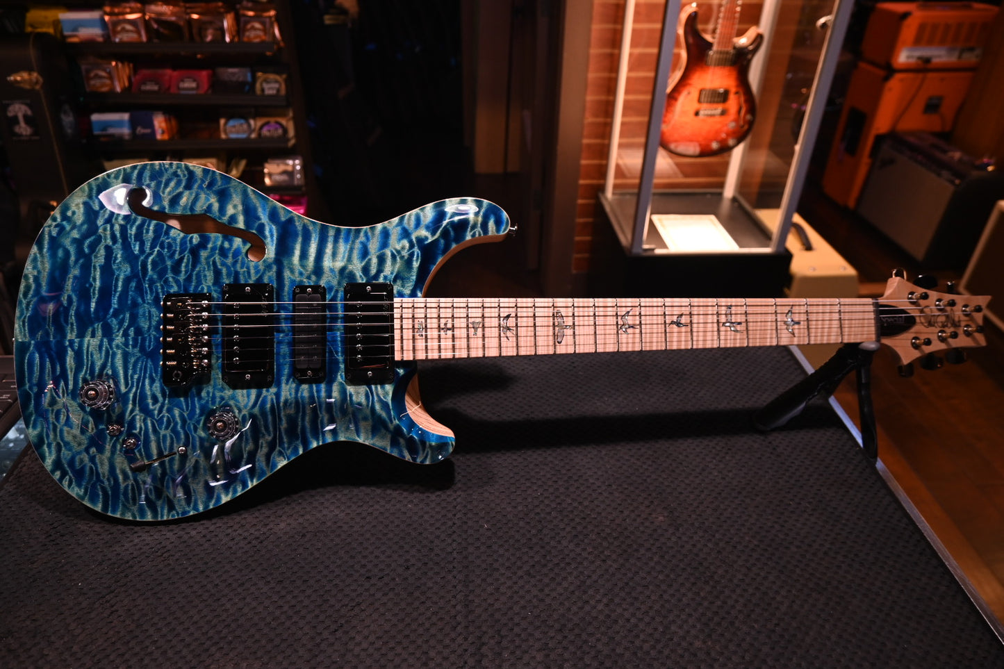 PRS Wood Library Special Semi-Hollow 10-Top Quilt Swamp Ash - River Blue Guitar #5200 - Danville Music