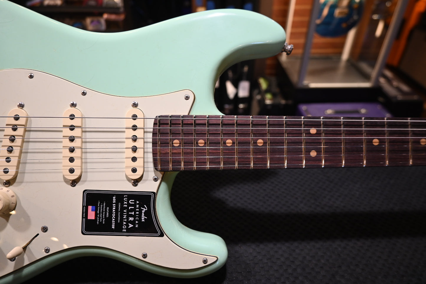 Fender American Ultra Luxe Vintage ‘60s Stratocaster - Surf Green Guitar #5466 - Danville Music