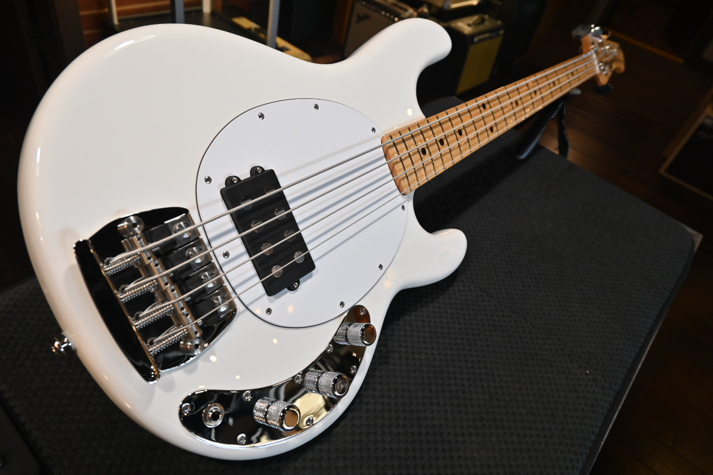 Music Man Retro ‘70s StingRay Bass - White Bass #0640 - Danville Music