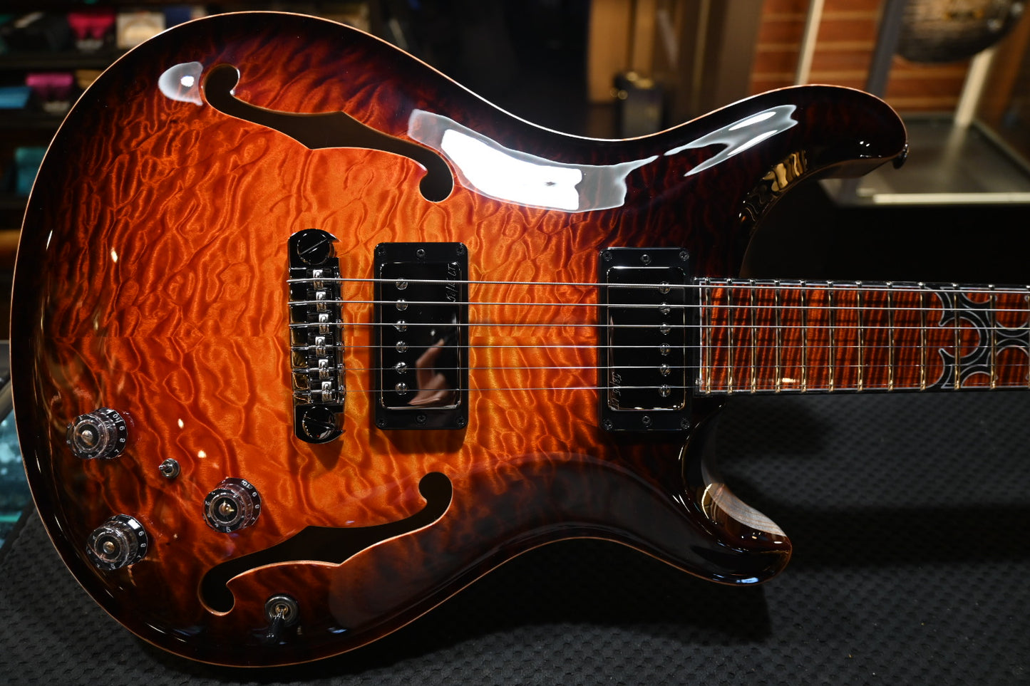 PRS Private Stock Hollowbody II Piezo Gothic - Electric Tiger Glow Guitar #10564 - Danville Music