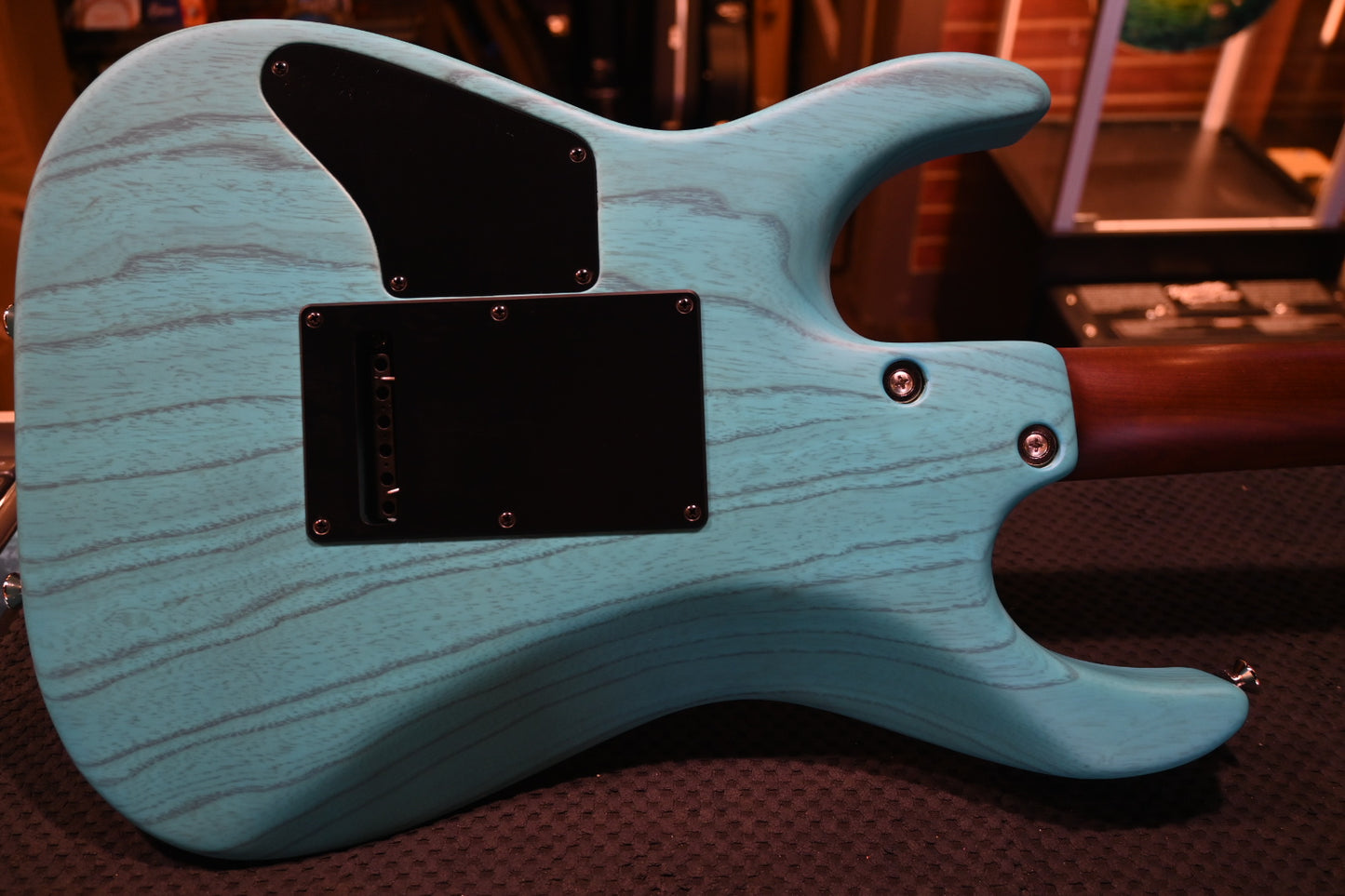 Tom Anderson Li’l Angel Player - Satin Translucent Cotton Candy Blue Dark Grain Guitar #124A - Danville Music