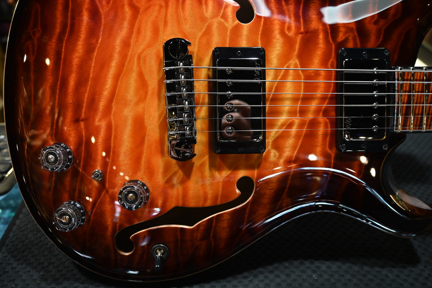 PRS Private Stock Hollowbody II Piezo Gothic - Electric Tiger Glow Guitar #10569 - Danville Music