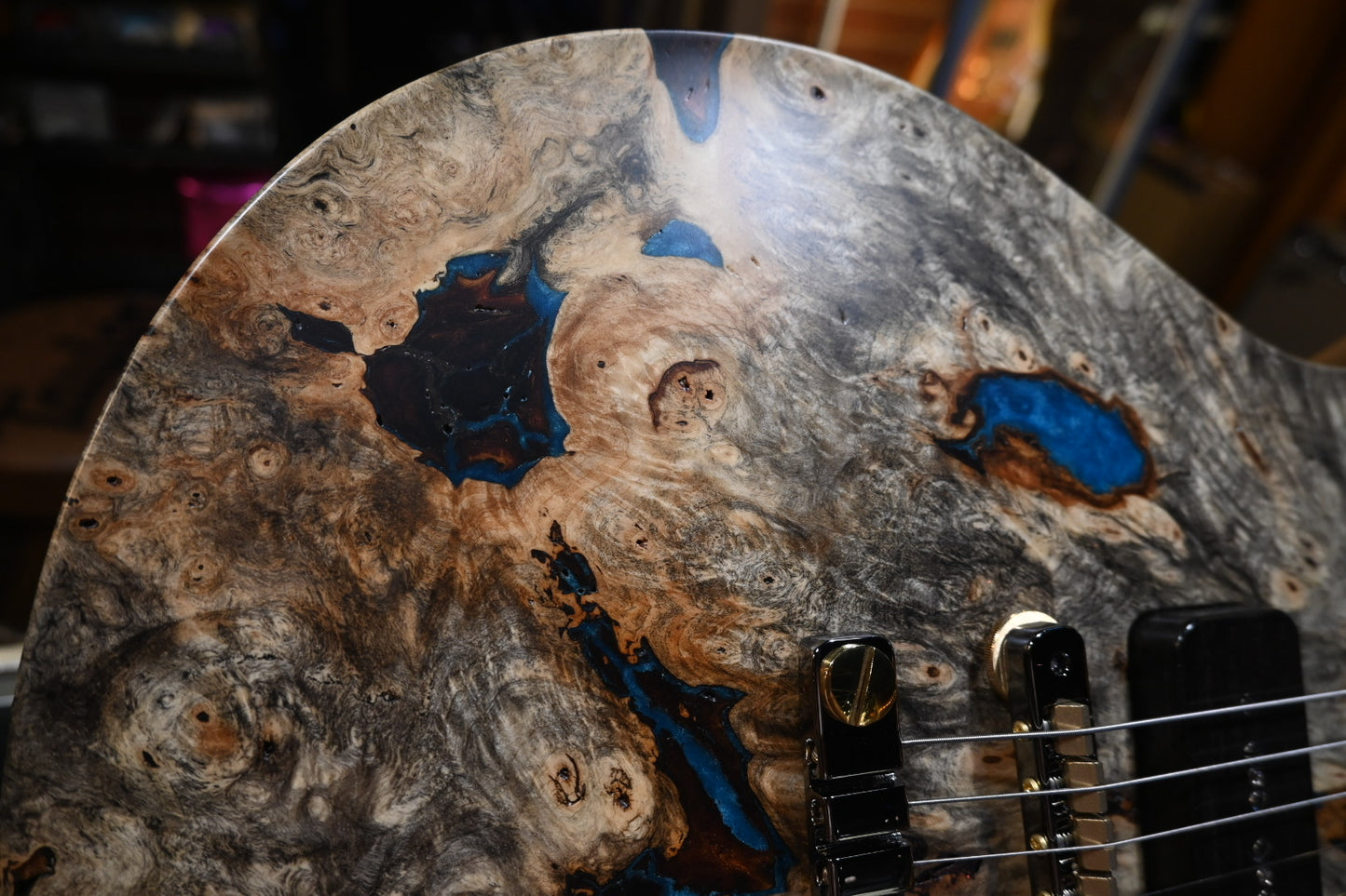 PRS Private Stock McCarty SC 594 Single-Cut Buckeye Burl “White Walker” - Blue Resin Fill Guitar #10496 - Danville Music