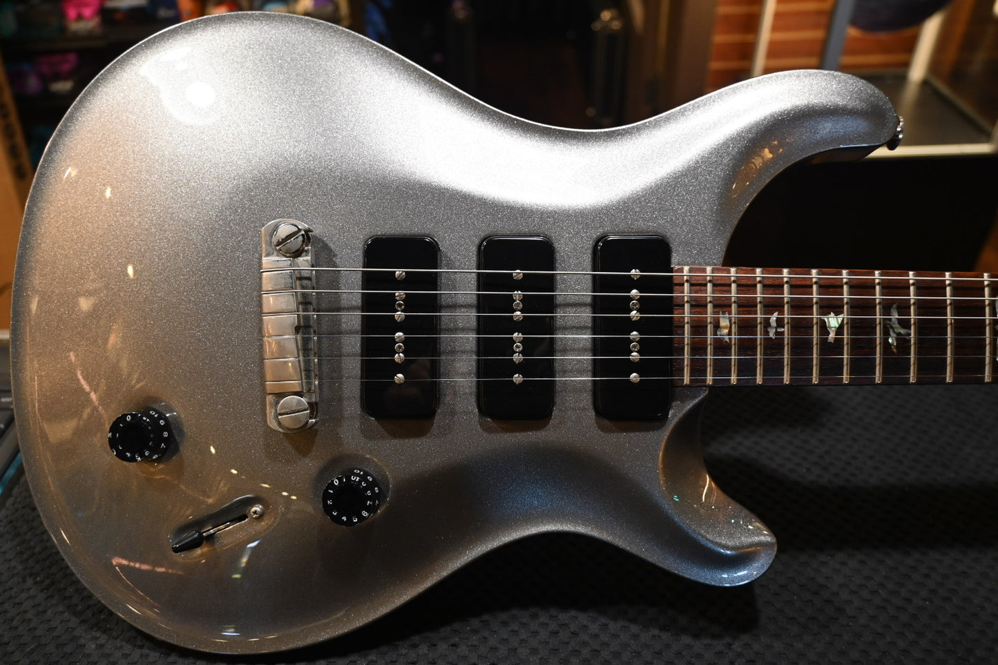 PRS Custom 22 Soapbar 2009 - Platinum Metallic Guitar #3366 - Danville Music