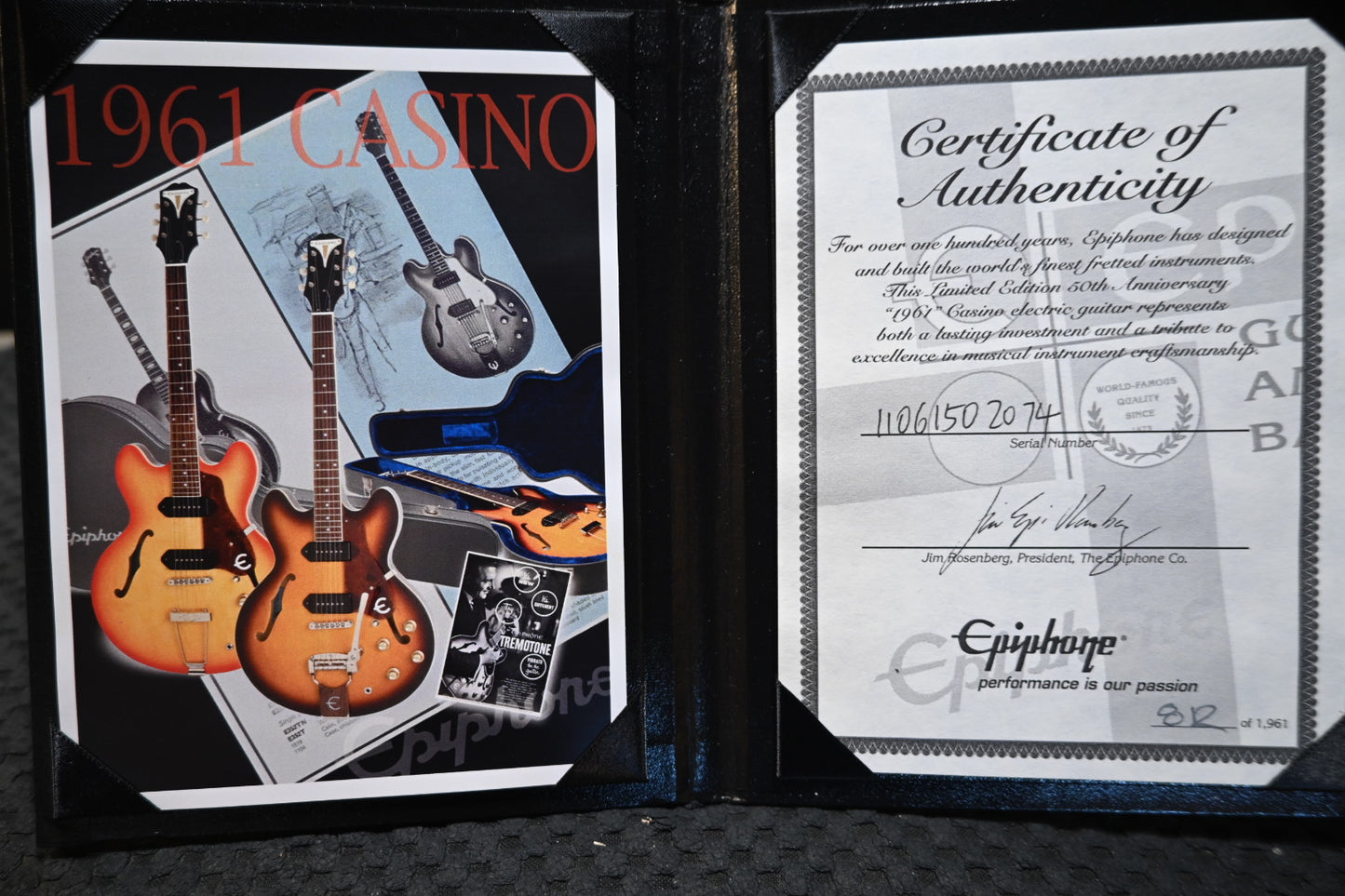 Epiphone 1961 Casino ES-230TD 50th Anniversary 2011 - Vintage Burst Guitar #2074 - Danville Music