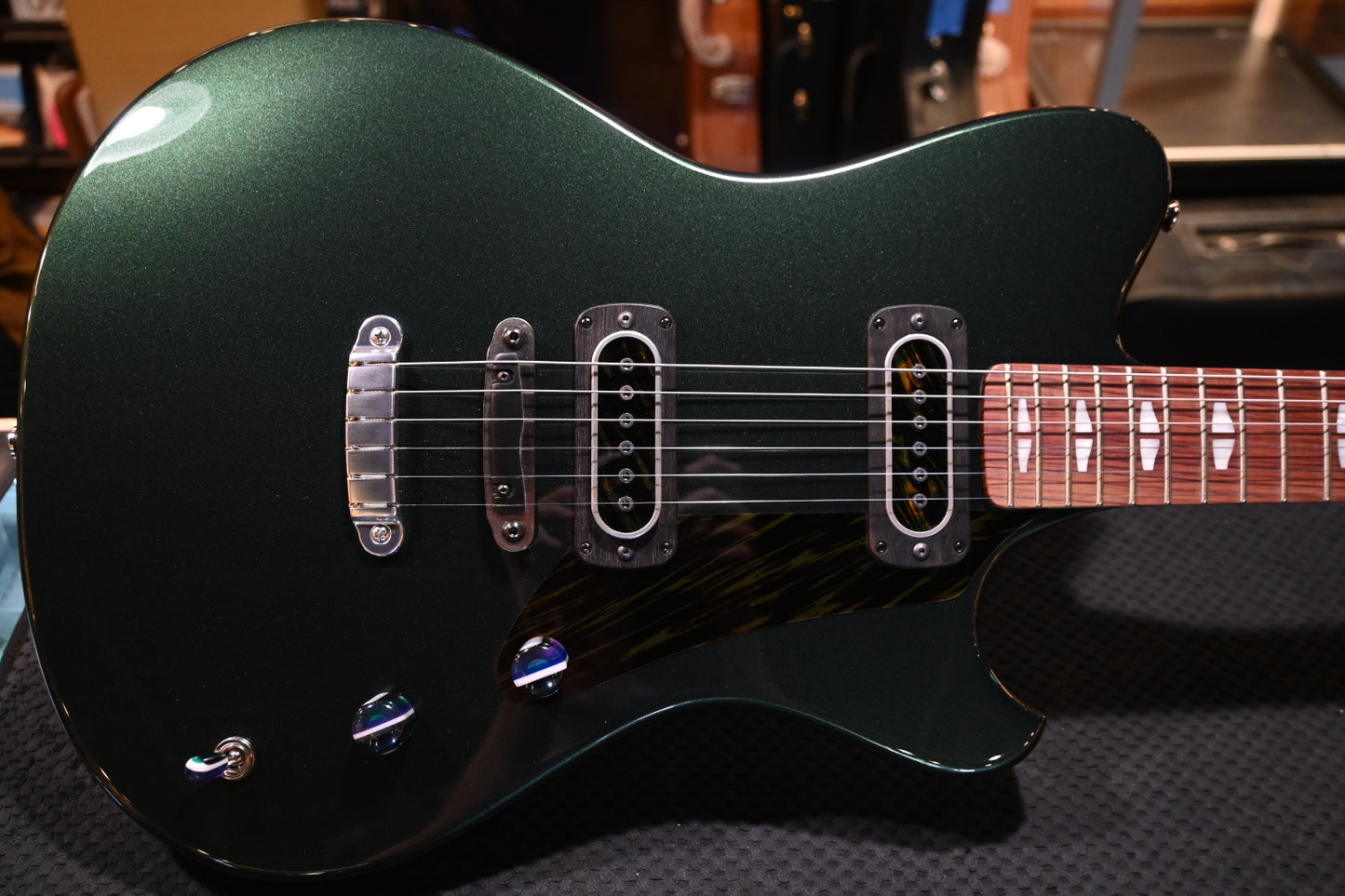 Powers Electric A-Type PF42 Hard Tail - Dark British Racing Green Guitar #B002 - Danville Music