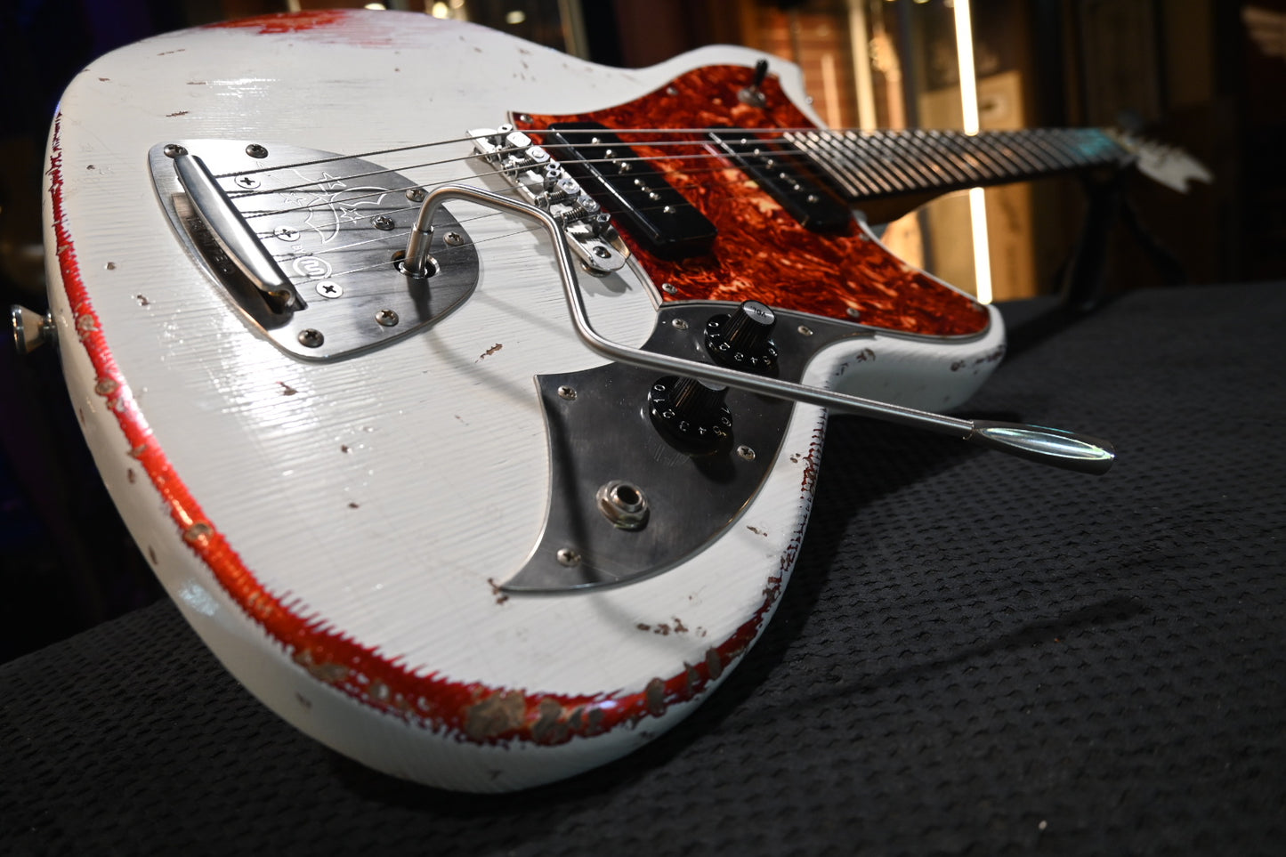 Novo Serus J LTD - Olympic White over Candy Apple Red Guitar #5356