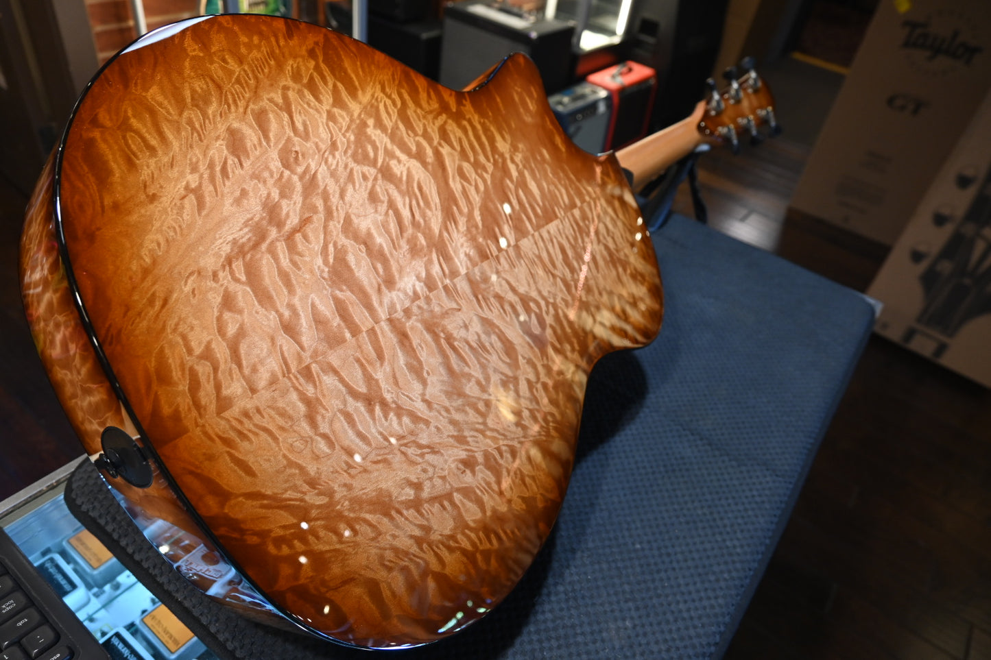 Taylor Custom GA Grand Auditorium Sinker Redwood/AA Quilt Maple Guitar #4109 - Danville Music