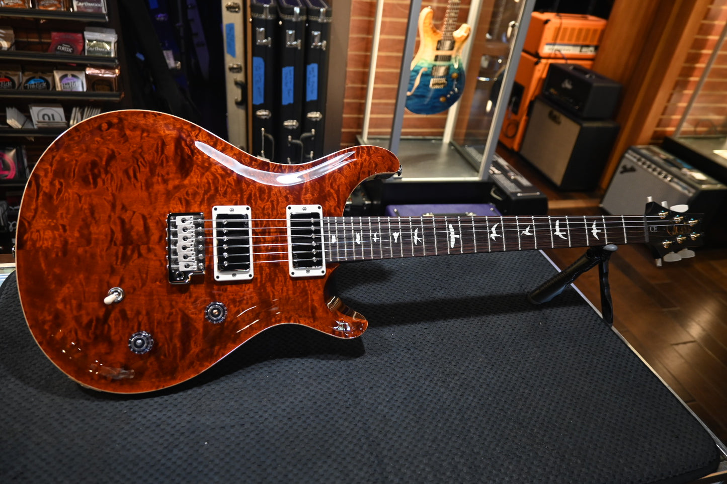 PRS Wood Library CE 24 Quilt - Tortoise Shell Guitar #2514 - Danville Music