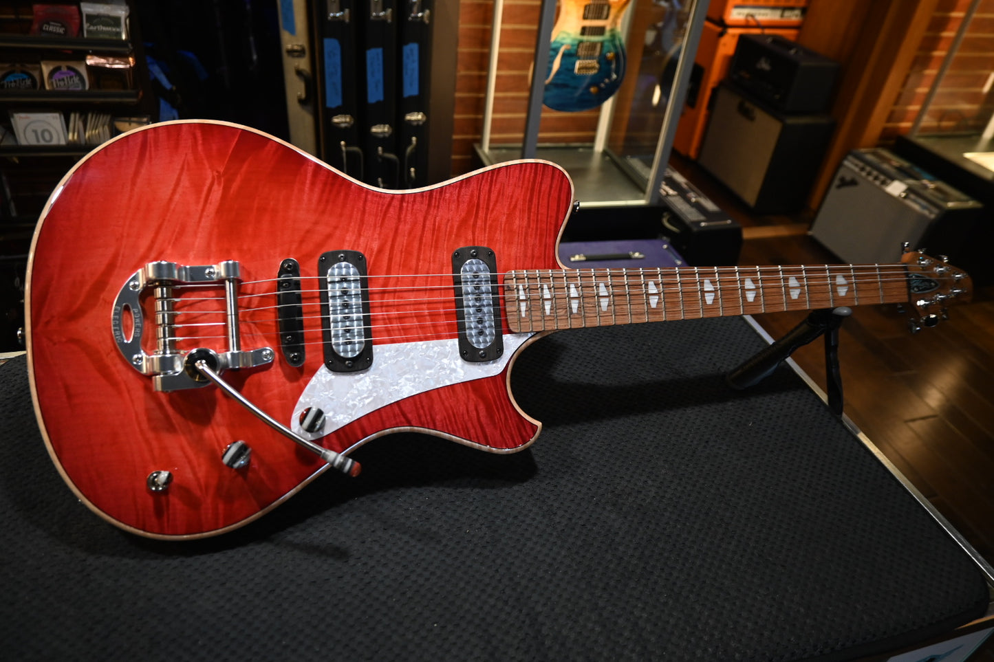 Powers Electric A-Type Select Maple FF42 CamTail - Cosmo Red Guitar #B088 - Danville Music