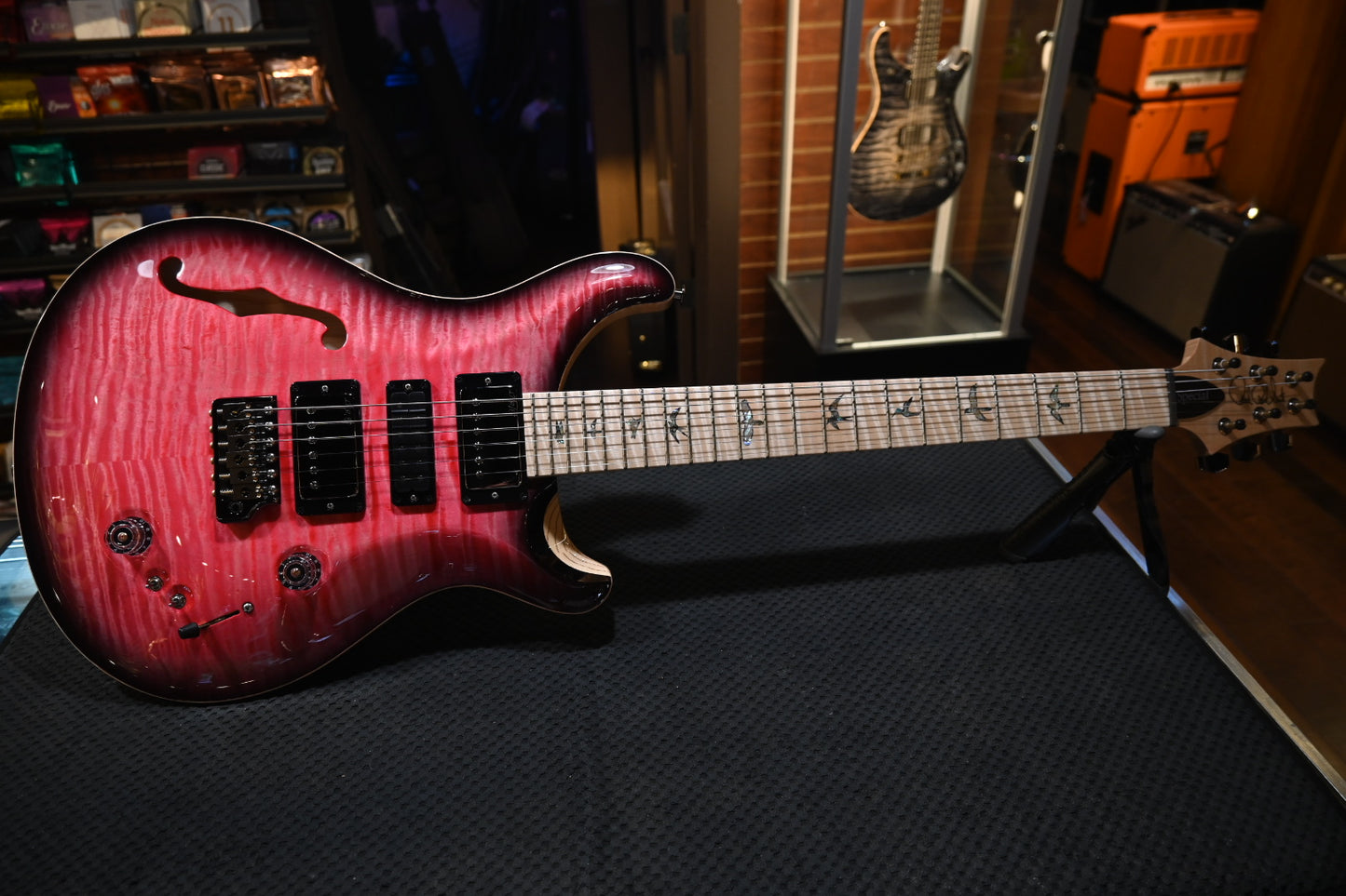 PRS Wood Library Special Semi-Hollow 10-Top Swamp Ash - Bonni Pink Smokeburst Guitar #5197 - Danville Music