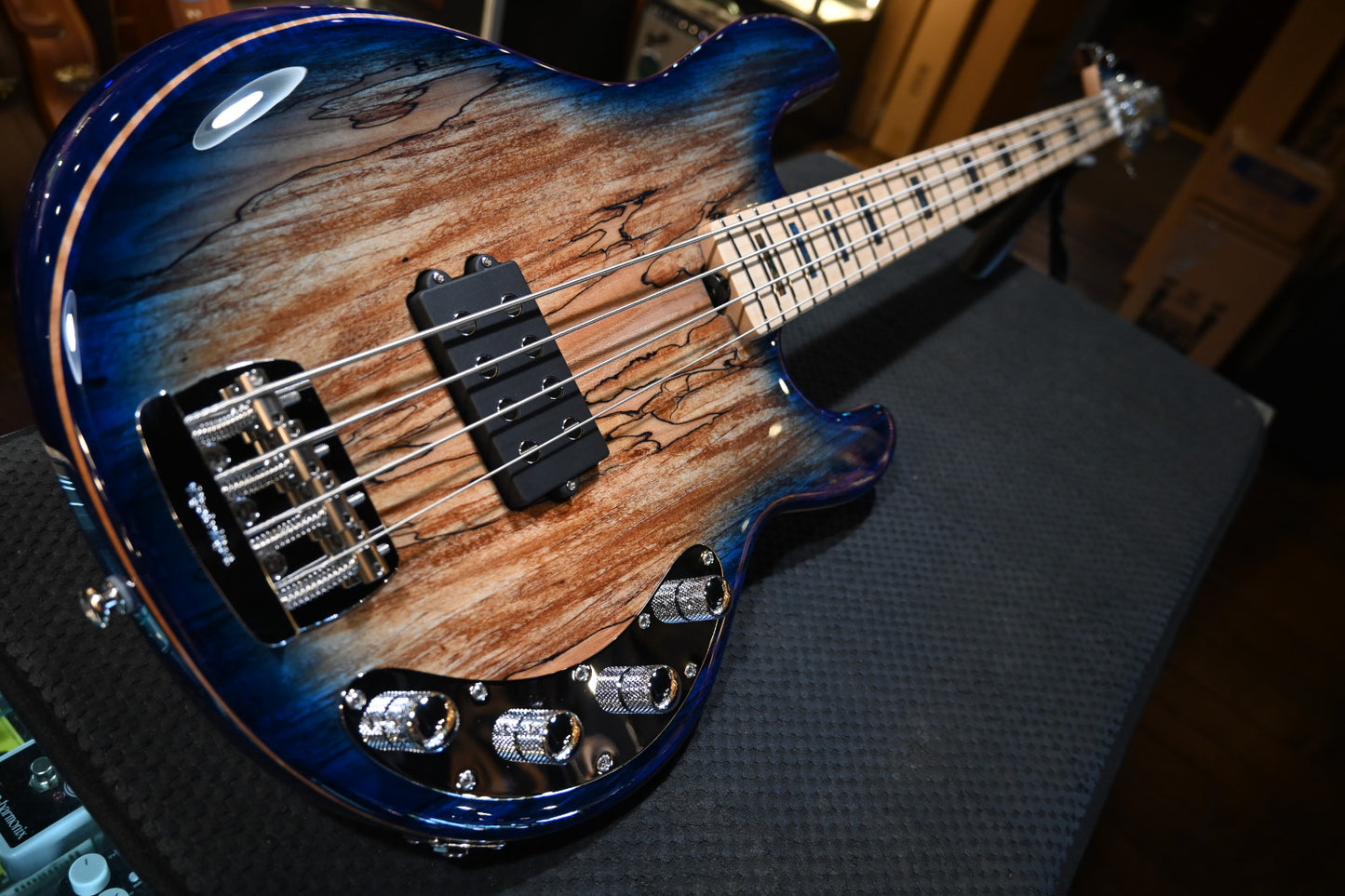 Music Man BFR StingRay Special H - Paua Blue Burst Guitar #3680 - Danville Music