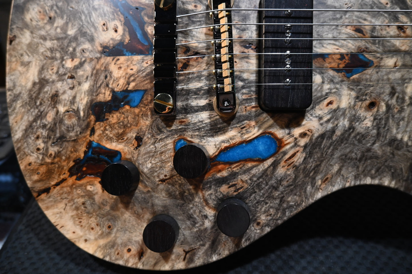 PRS Private Stock McCarty SC 594 Single-Cut Buckeye Burl “White Walker” - Blue Resin Fill Guitar #10496 - Danville Music