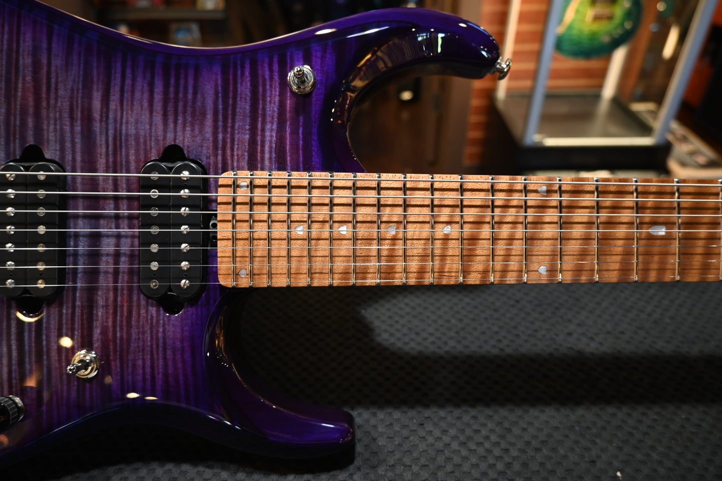 Music Man JP15 7-String - Purple Nebula Flame Guitar #2514 - Danville Music