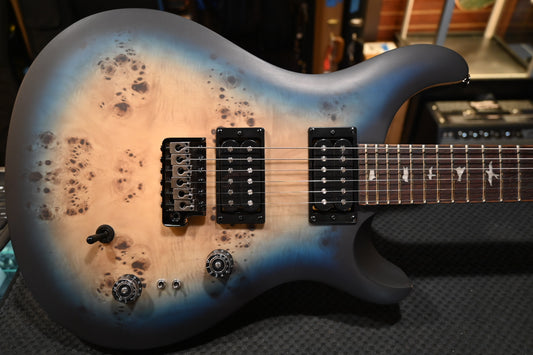 PRS SE “Exotic” Custom 24-08 Poplar Burl Limited Edition - Lake Blue Midnight Burst Guitar #8764 - Danville Music