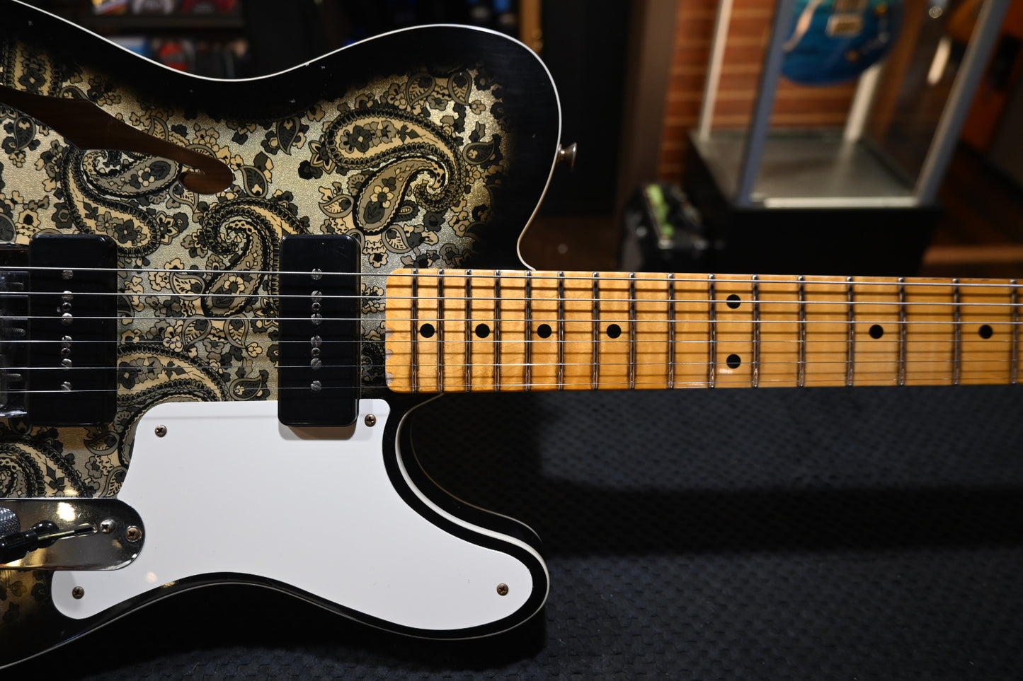 Fender Custom Shop LTD Dual P-90 Telecaster Relic 2023 - Aged Black Paisley Guitar #1877 - Danville Music