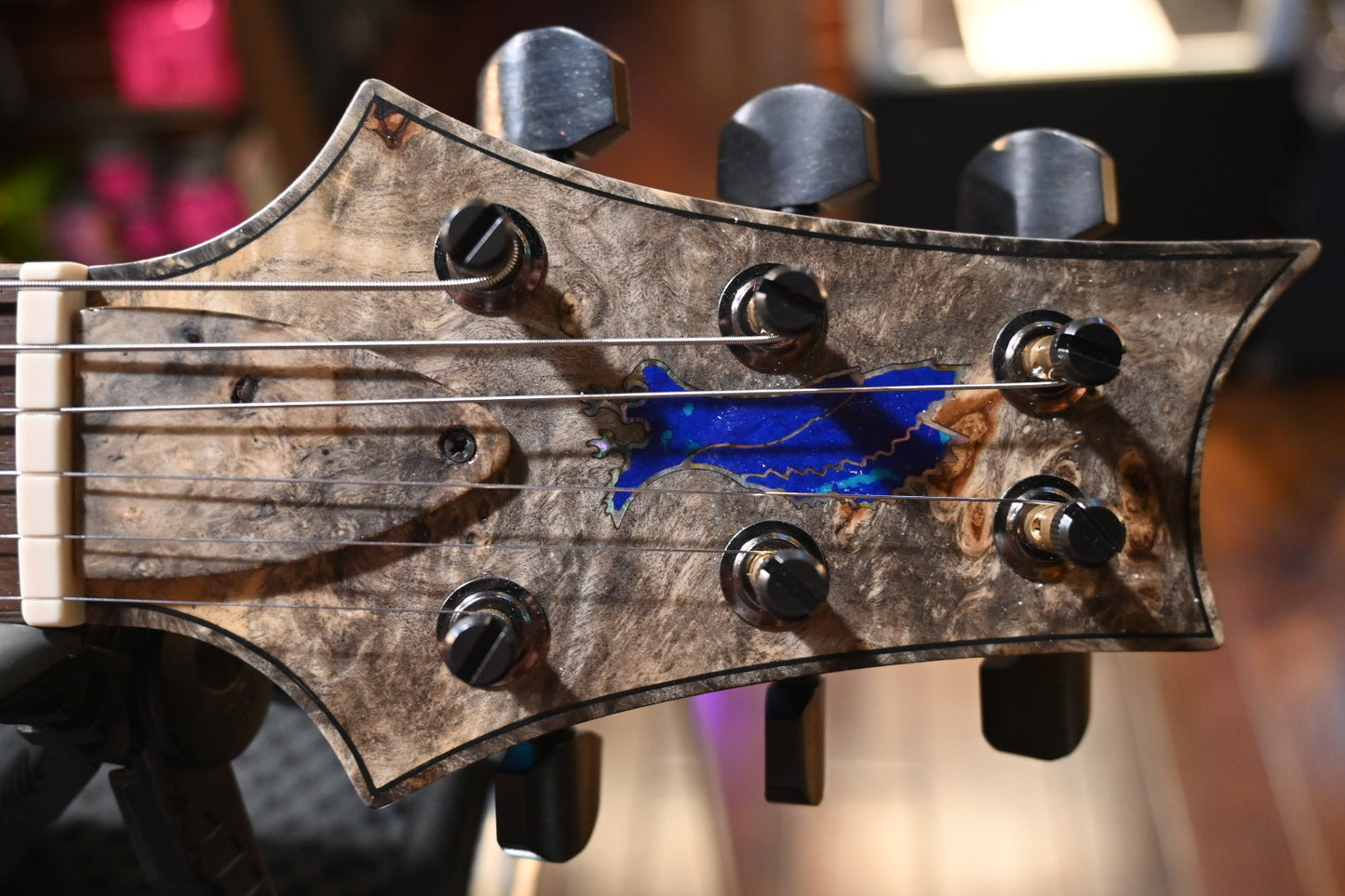 PRS Private Stock McCarty SC 594 Single-Cut Buckeye Burl “White Walker” - Blue Resin Fill Guitar #10496 - Danville Music