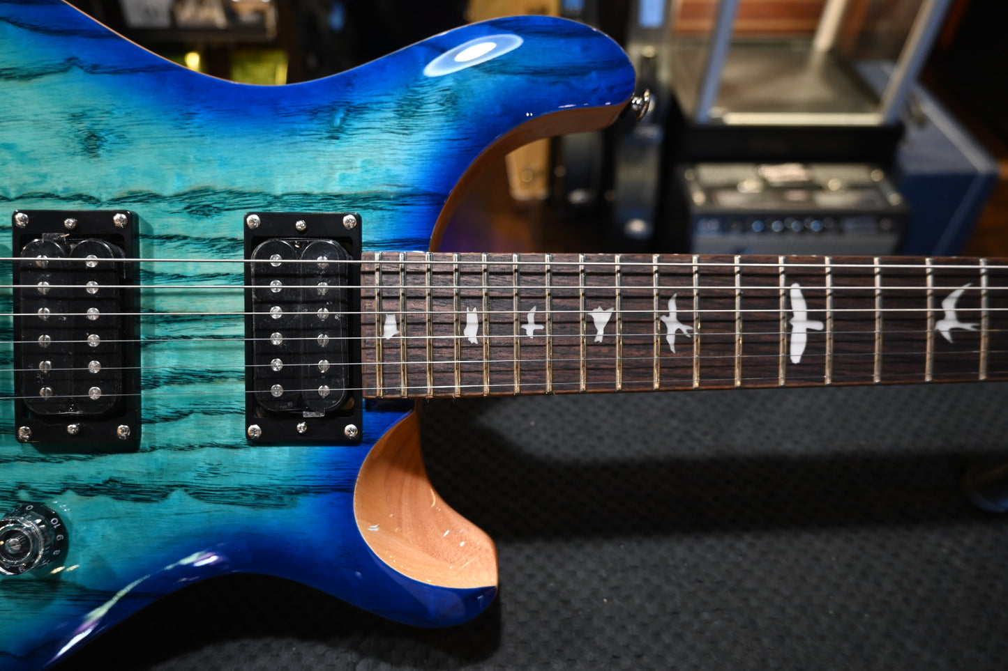 PRS SE “Exotic” Custom 24 Swamp Ash Limited - Lake Blue Guitar #3768 - Danville Music