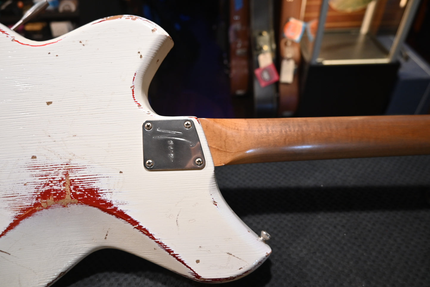 Novo Serus J LTD - Olympic White over Candy Apple Red Guitar #5356