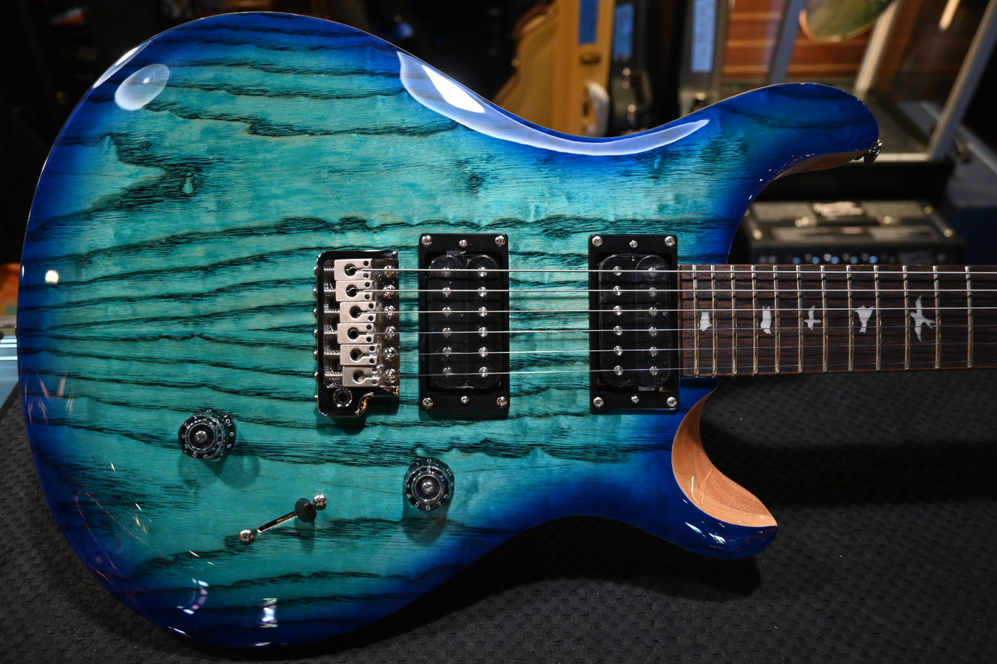 PRS SE “Exotic” Custom 24 Swamp Ash Limited - Lake Blue Guitar #3768 - Danville Music