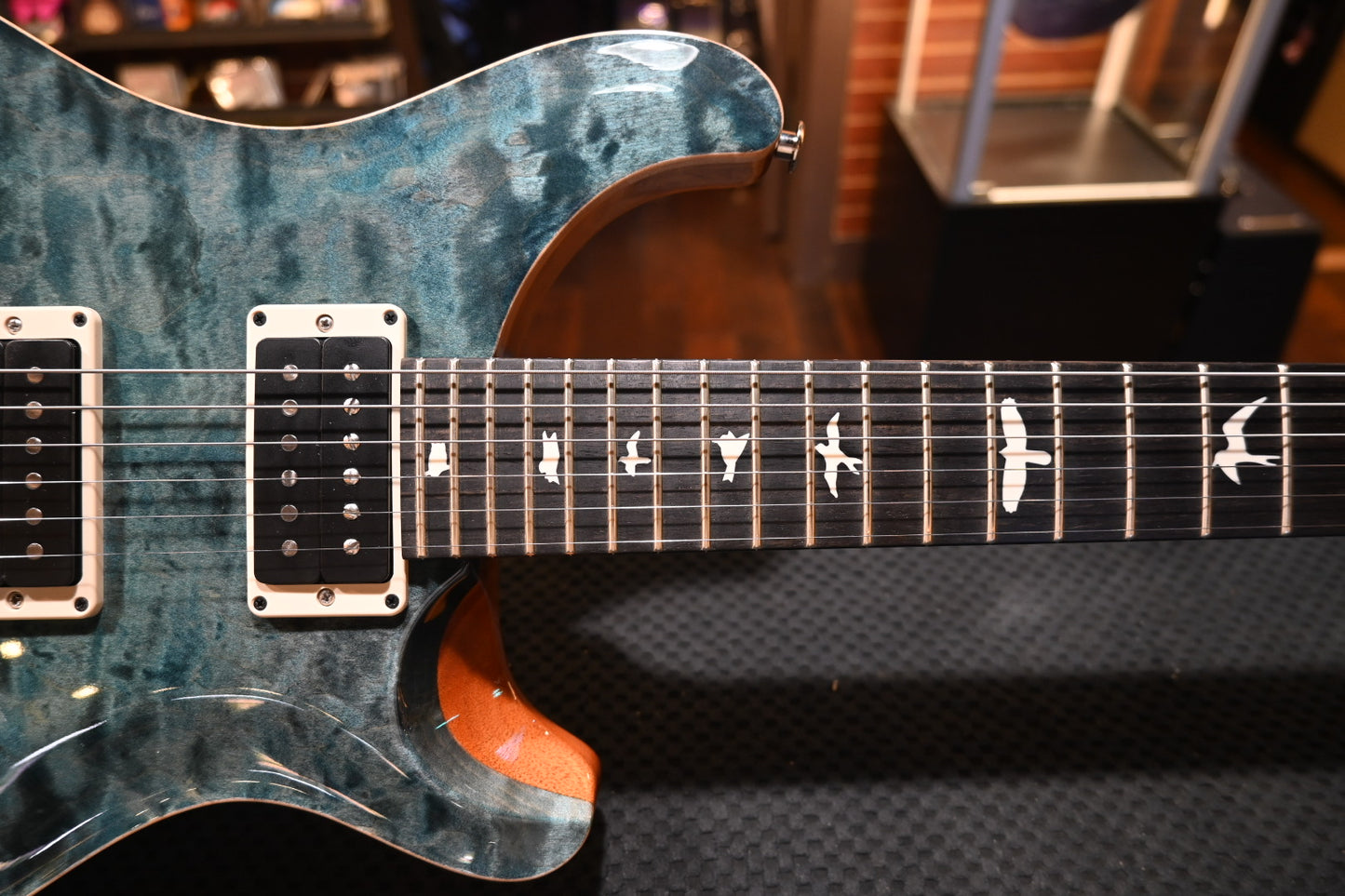 PRS Wood Library CE 24 Quilt - Blue Crab Blue Guitar #2087 - Danville Music