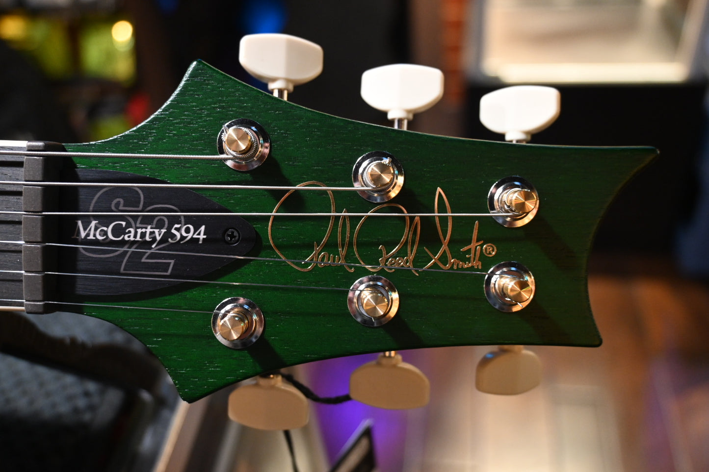 PRS Wood Library S2 McCarty SC 594 Single-Cut Quilt - Faded Gray Black Green Burst Satin Guitar #0265 - Danville Music