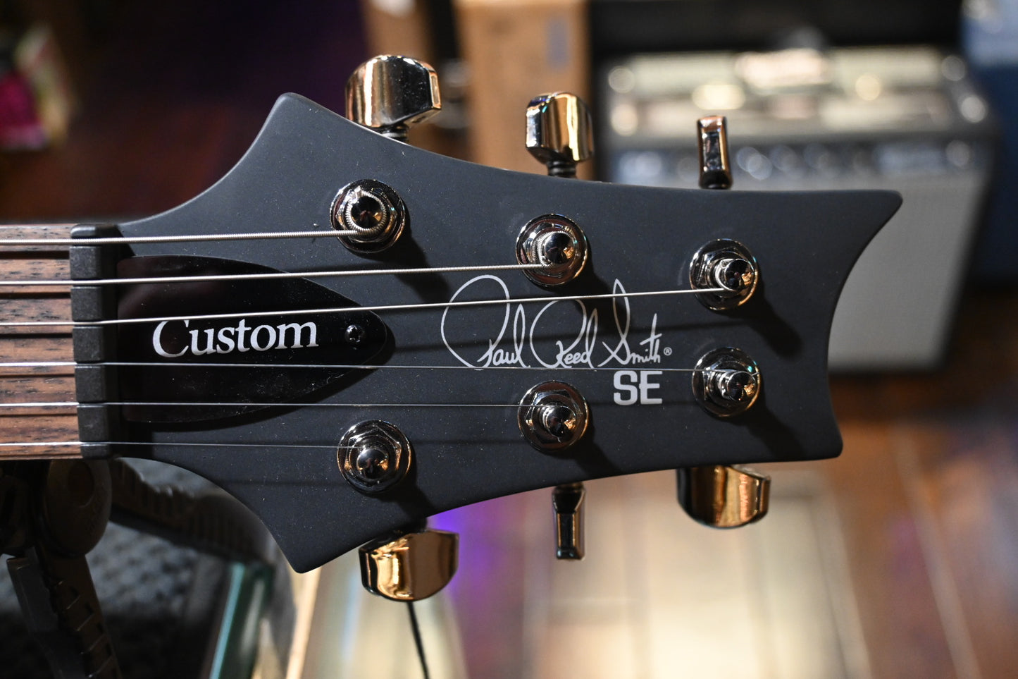 PRS SE “Exotic” Custom 24-08 Poplar Burl Limited Edition - Charcoal Cherry Midnight Burst Guitar #7015 - Danville Music