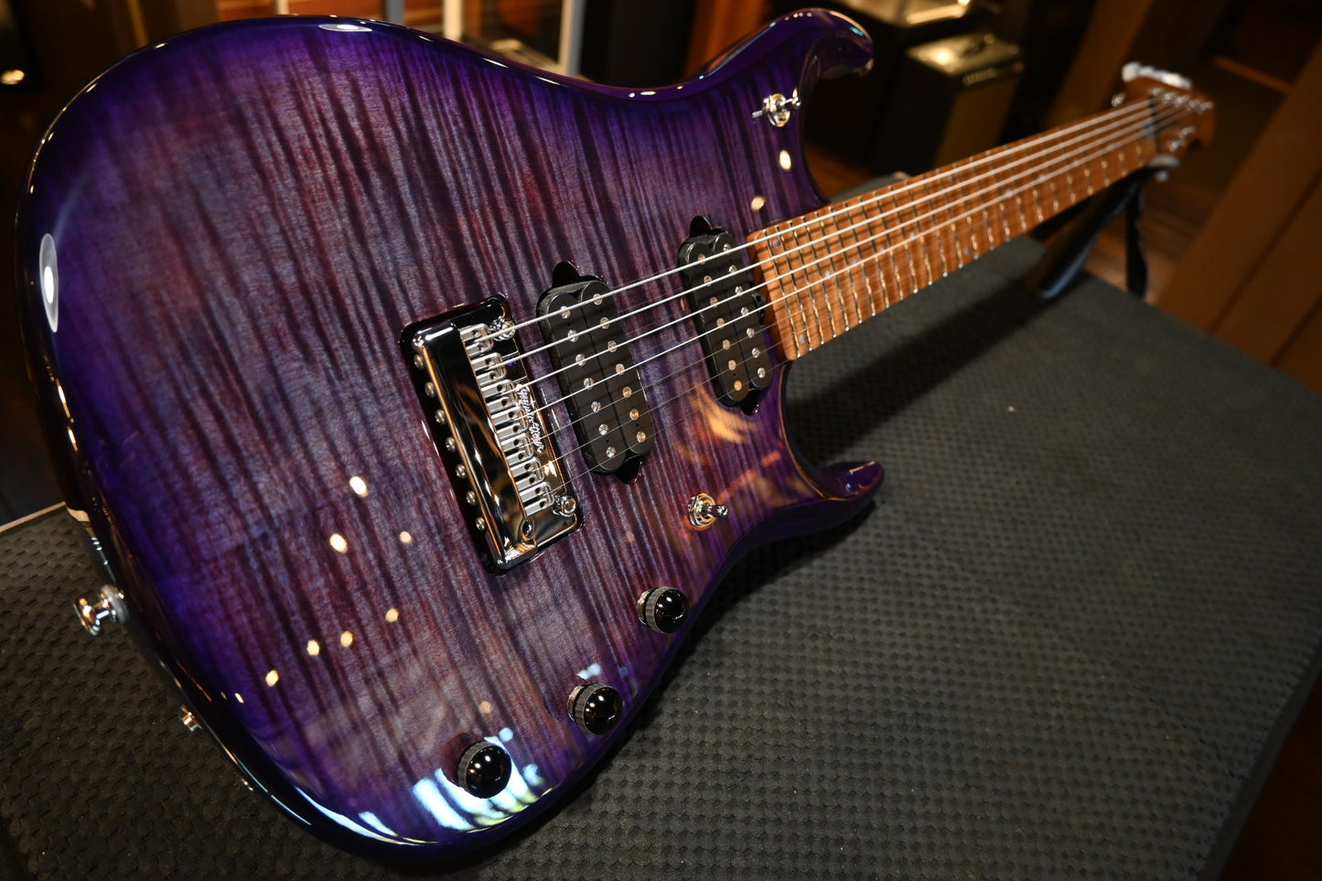 Music Man JP15 7-String - Purple Nebula Flame Guitar #2514 - Danville Music