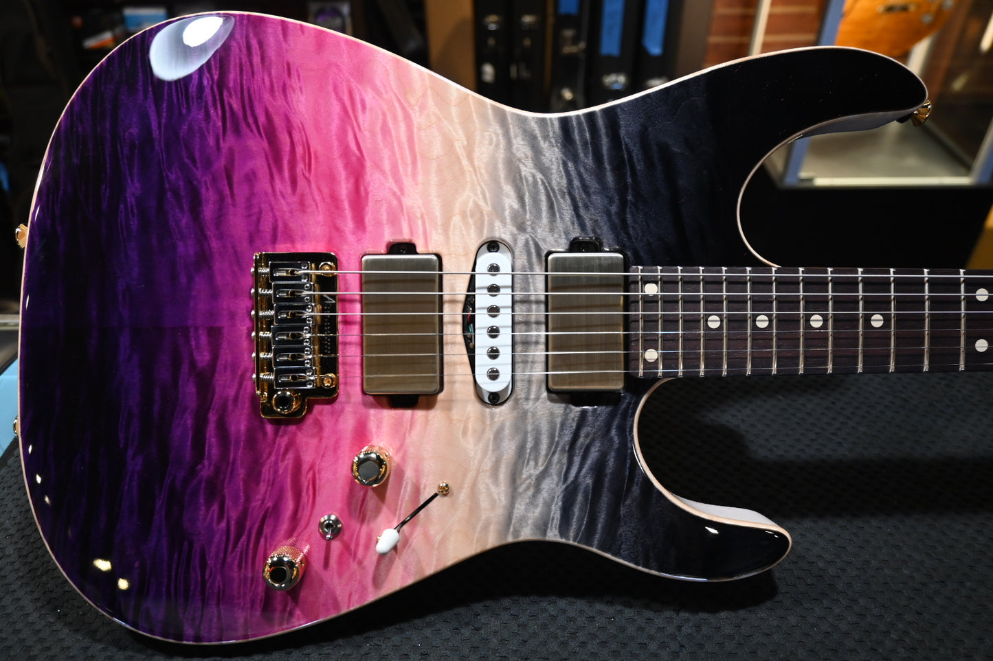 Tom Anderson Angel Quilt - Cosmic Purple Double Wipeout Guitar #924P - Danville Music