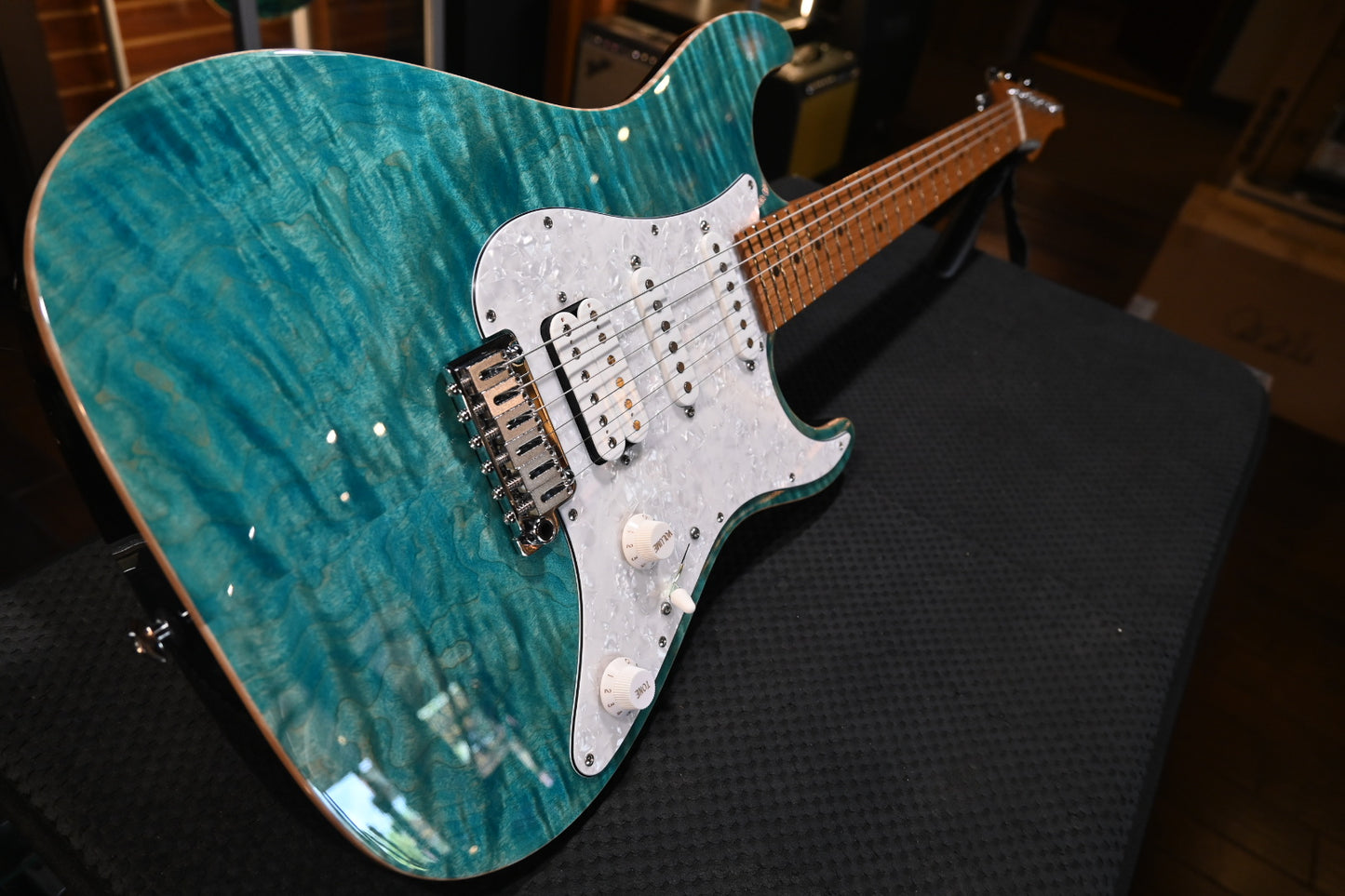 Suhr Standard Plus Roasted Maple - Bahama Blue Guitar #6155 - Danville Music