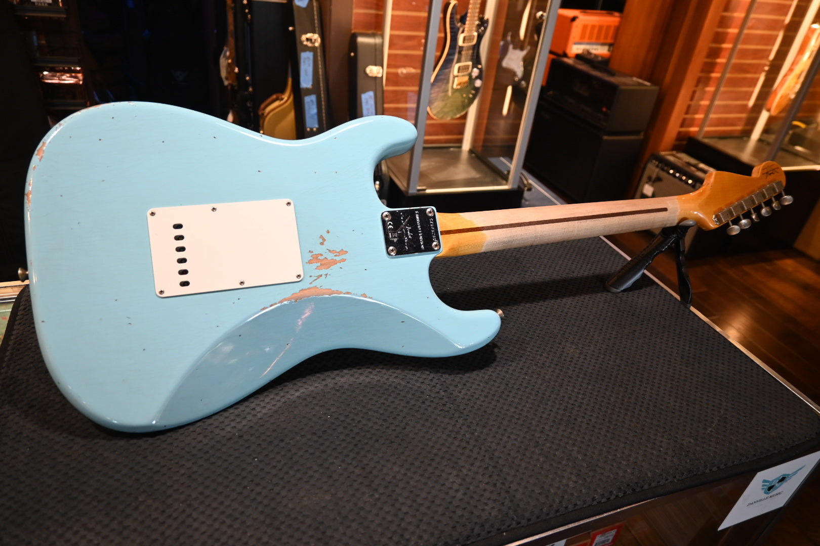 Fender Custom Shop 1957 Limited Stratocaster Relic 2023 - Faded Aged Daphne Blue Guitar #5280 - Danville Music
