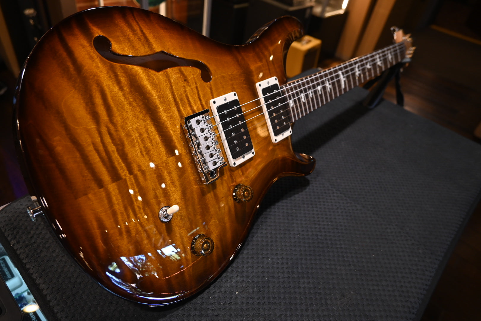 PRS CE 24 Semi-Hollow - Black Amber Guitar #7486 - Danville Music