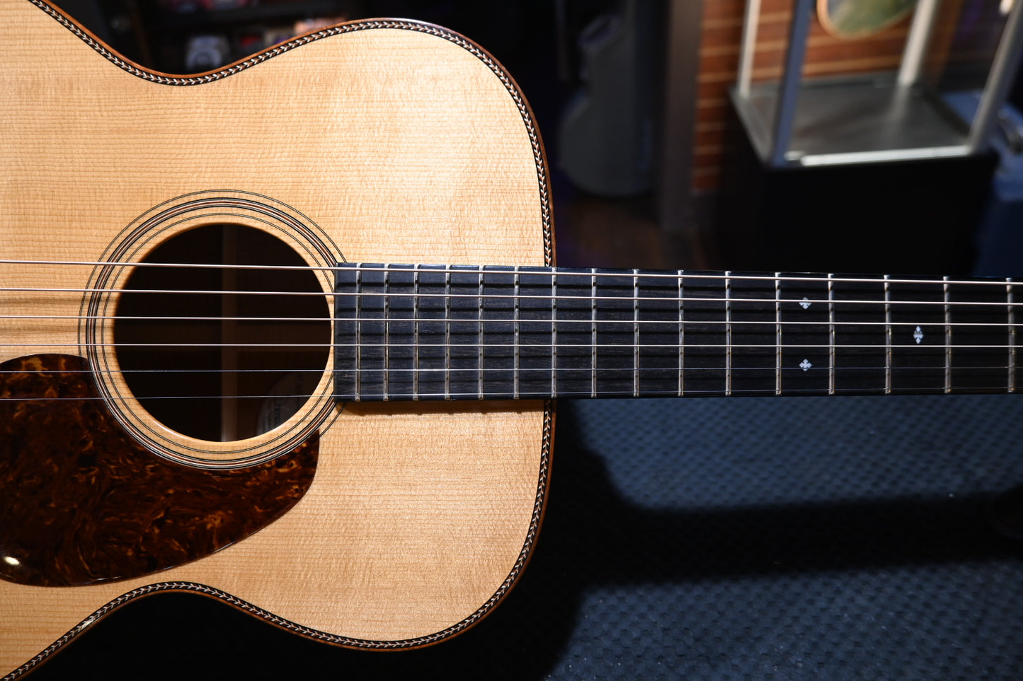Bourgeois Custom OO DB Signature 2016 Adirondack/Figured Mahogany Guitar #7533 - Danville Music