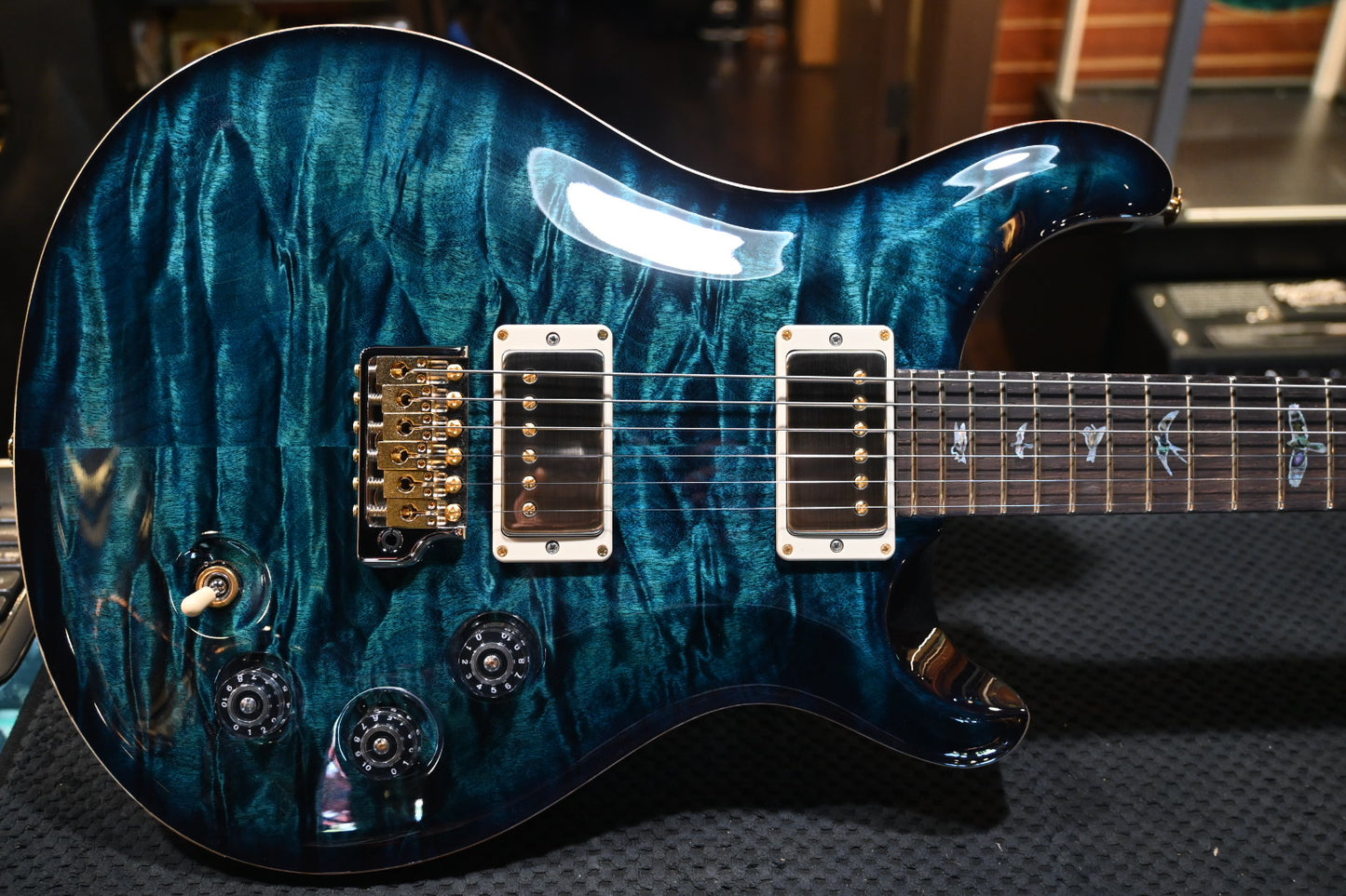 PRS Wood Library DGT 10-Top Quilt Brazilian Rosewood - Cobalt Blue Guitar #0078 - Danville Music