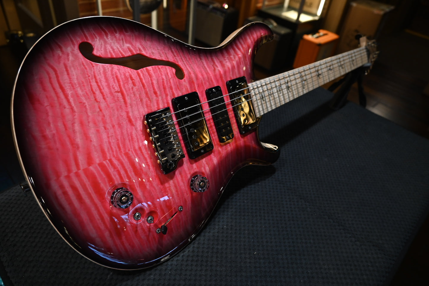 PRS Wood Library Special Semi-Hollow 10-Top Swamp Ash - Bonni Pink Smokeburst Guitar #5197 - Danville Music