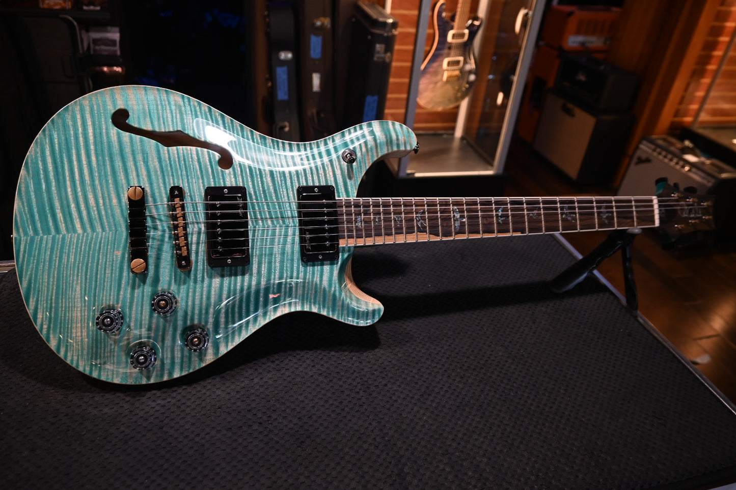 PRS Wood Library McCarty 594 Semi-Hollow Danville Music 35th Anniversary Artist Top - Bahamian Blue Guitar #8199 - Danville Music