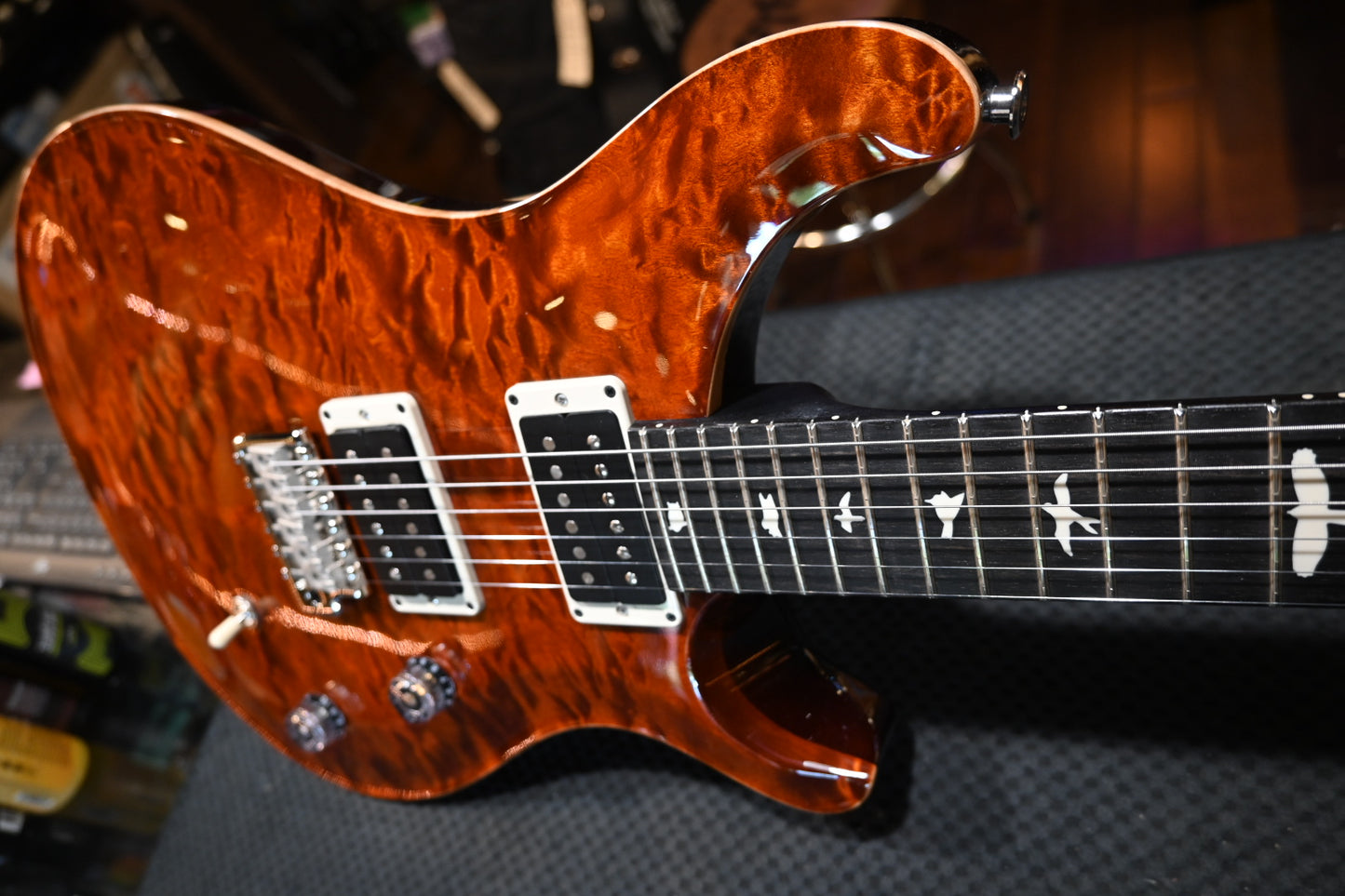 PRS Wood Library CE 24 Quilt - Tortoise Shell Guitar #8384 - Danville Music