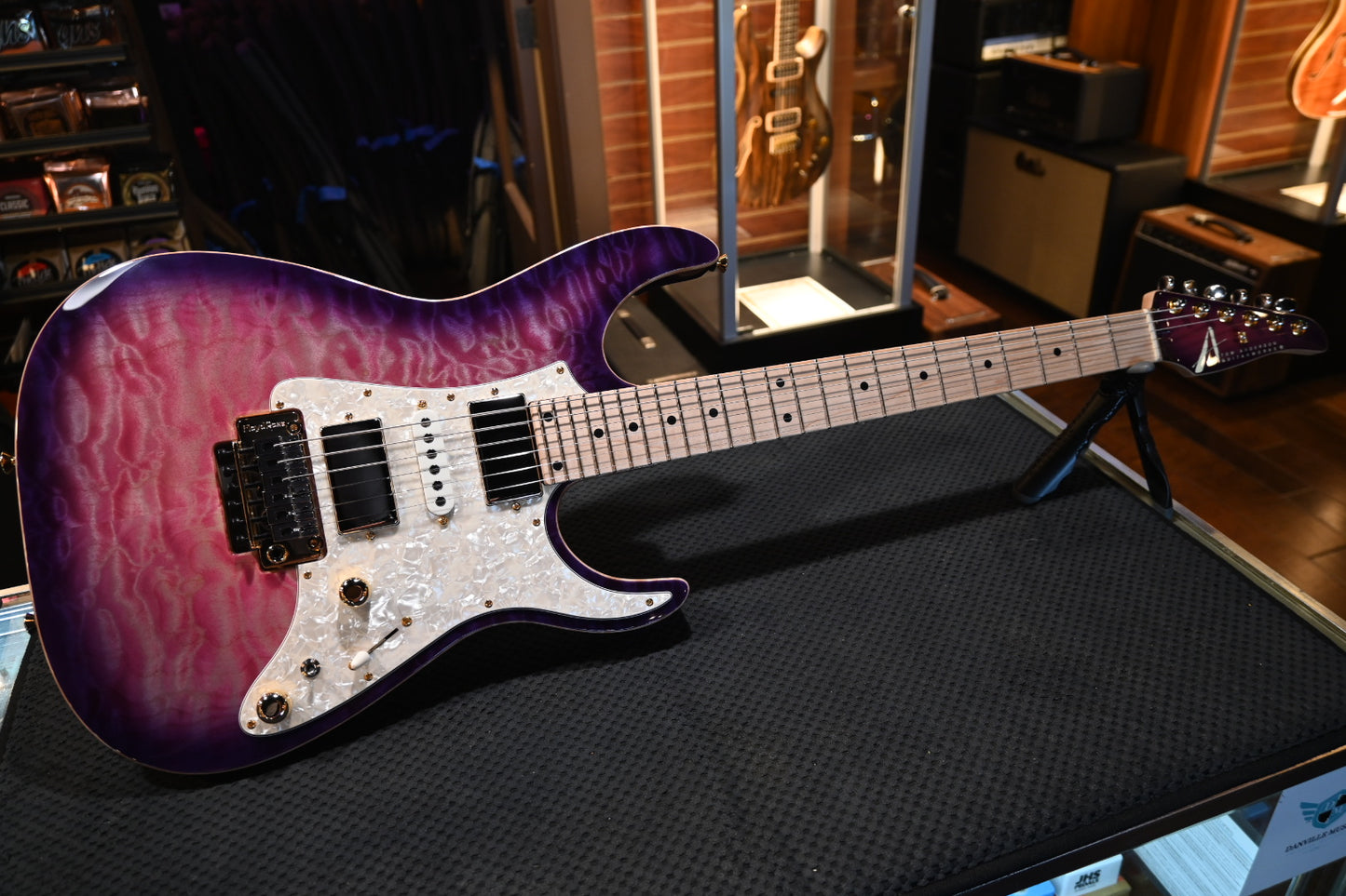 Tom Anderson Guardian Angel - Natural Pink to Purple Burst Guitar #723A - Danville Music