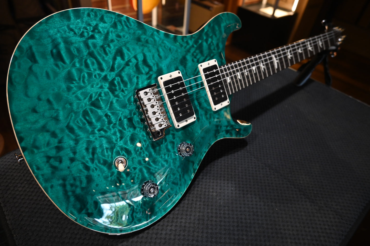 PRS Wood Library CE 24 Quilt - Turquoise Guitar #2089 - Danville Music