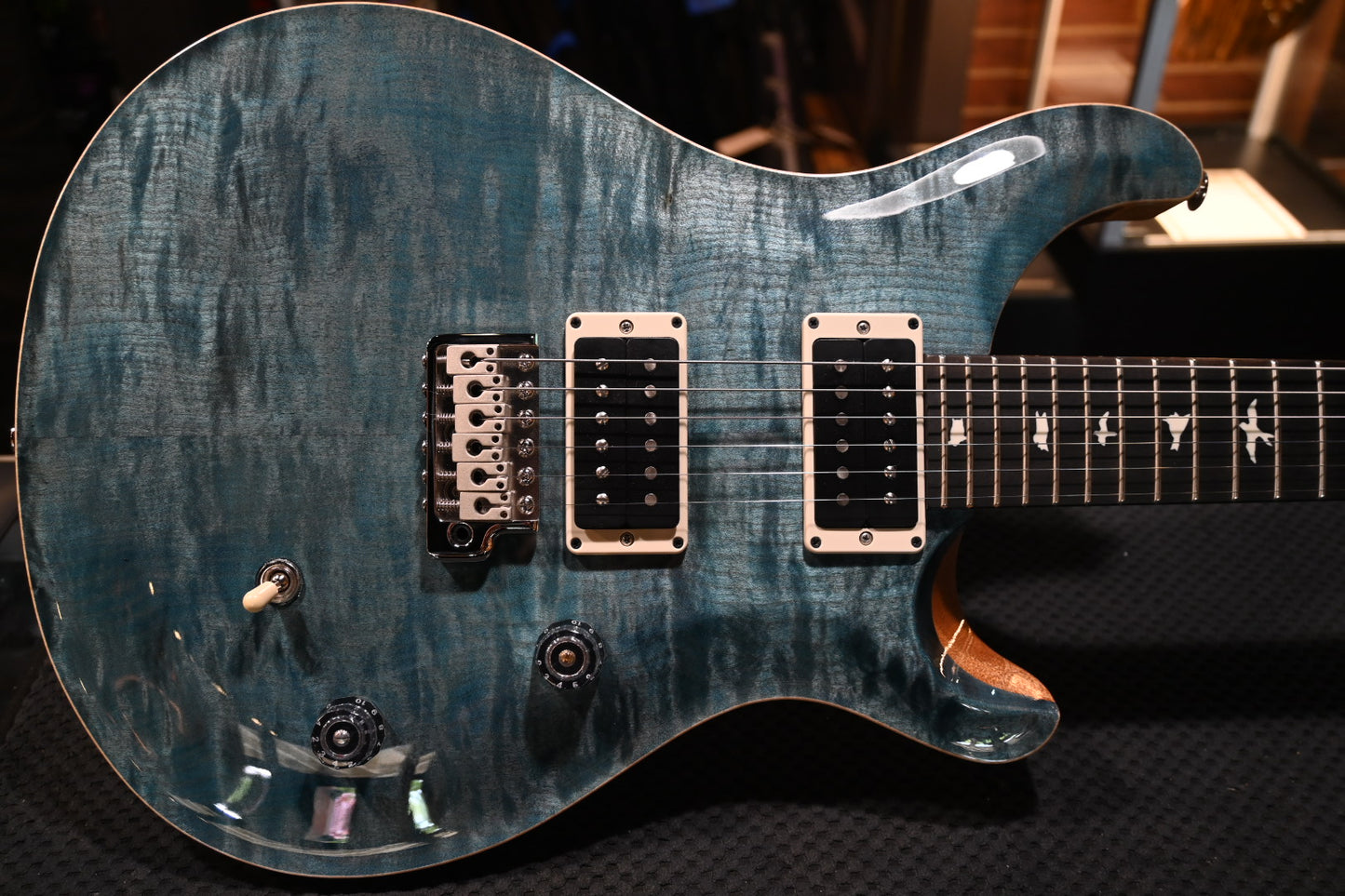 PRS Wood Library CE 24 Quilt - Blue Crab Blue Guitar #8380 - Danville Music