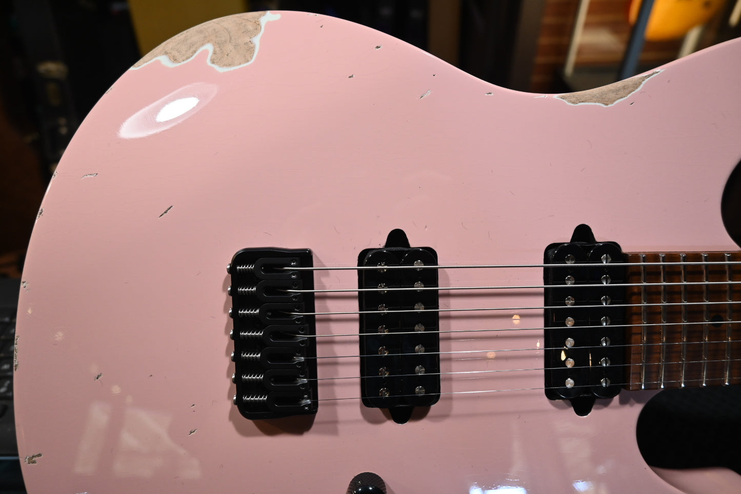 Suhr Custom Modern 7 Antique - Shell Pink Guitar #5078 - Danville Music